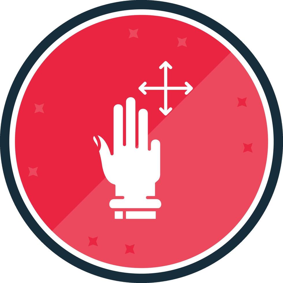 Three Fingers Move Glyph verse Icon vector
