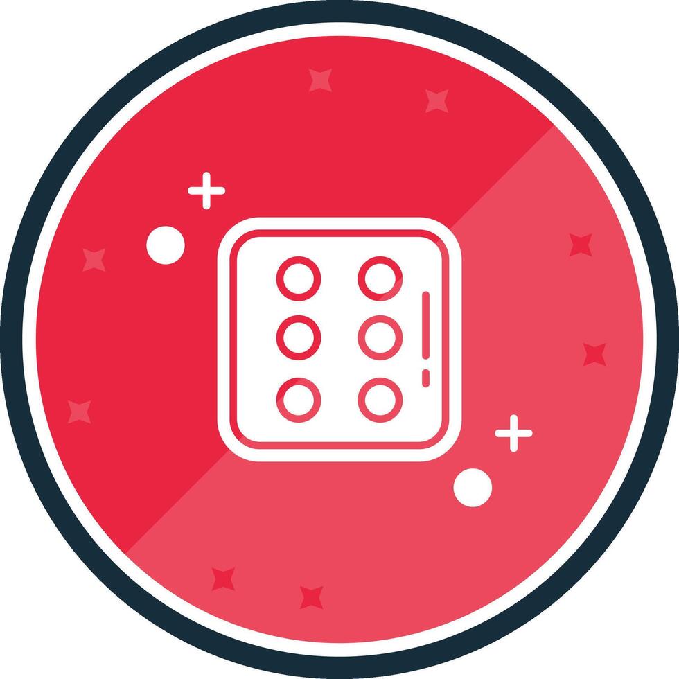 Dice six Glyph verse Icon vector