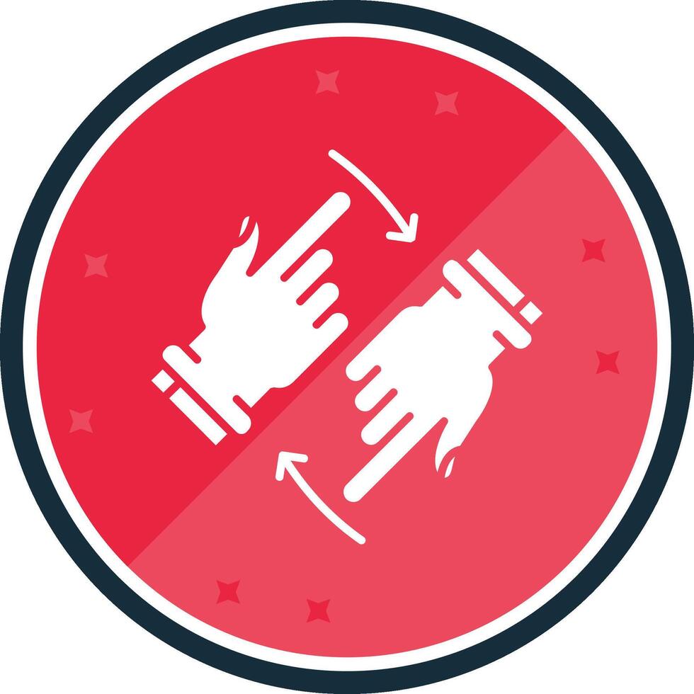 Rotate Two Hands Glyph verse Icon vector