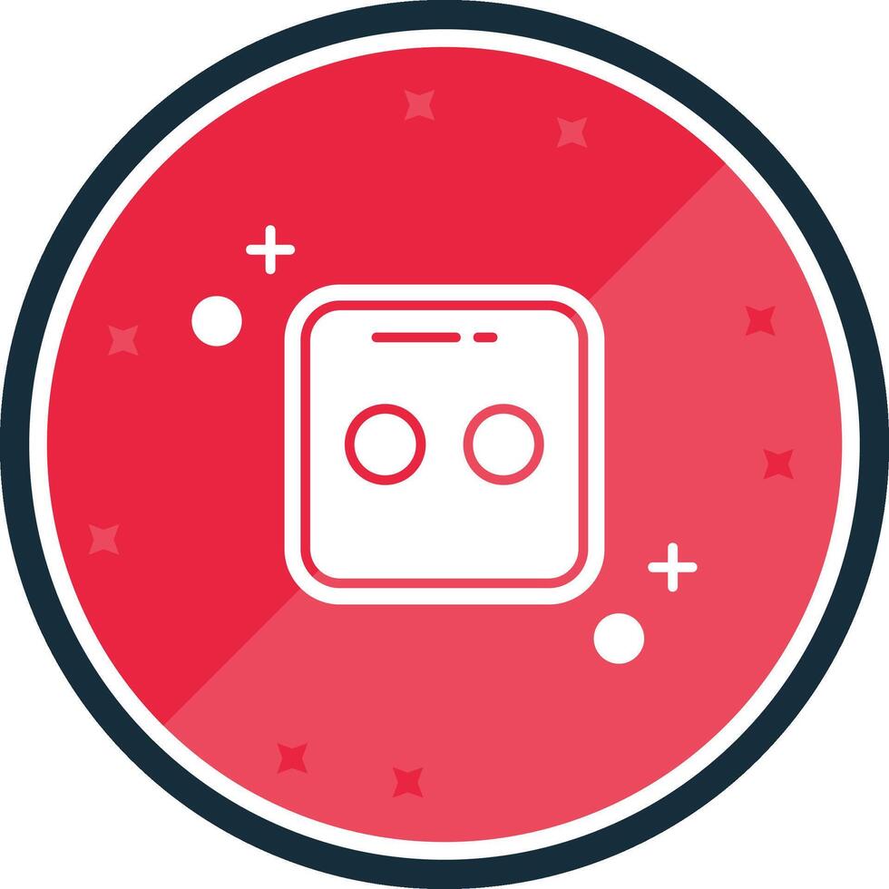 Dice two Glyph verse Icon vector