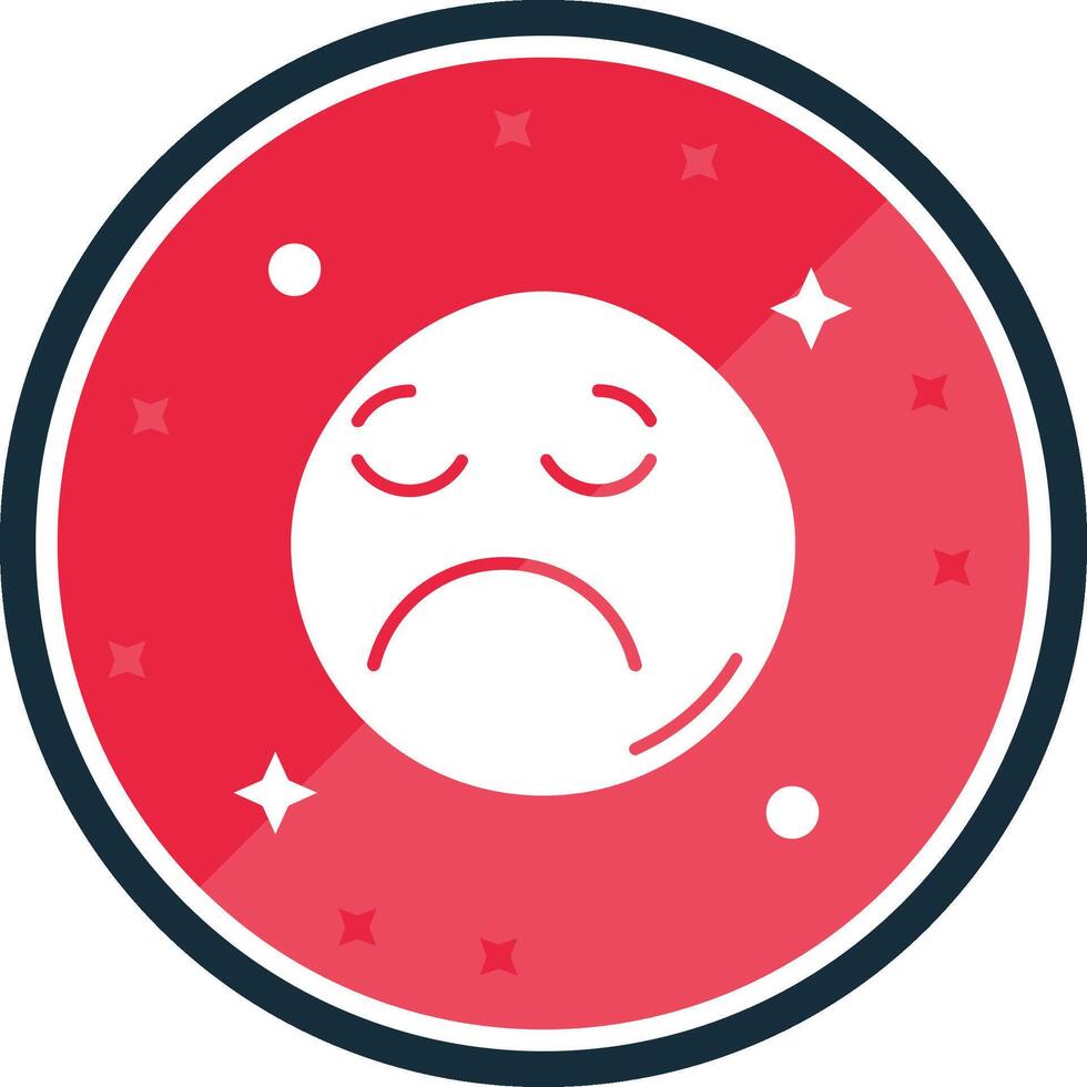 Sad Glyph verse Icon vector
