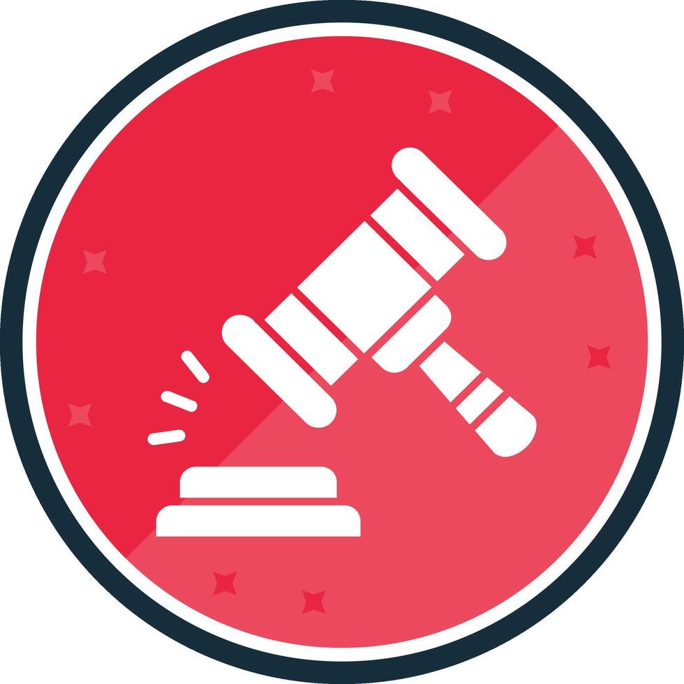 Gavel Glyph verse Icon vector