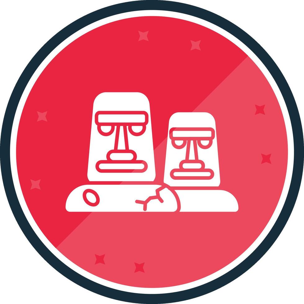 Moai Glyph verse Icon vector