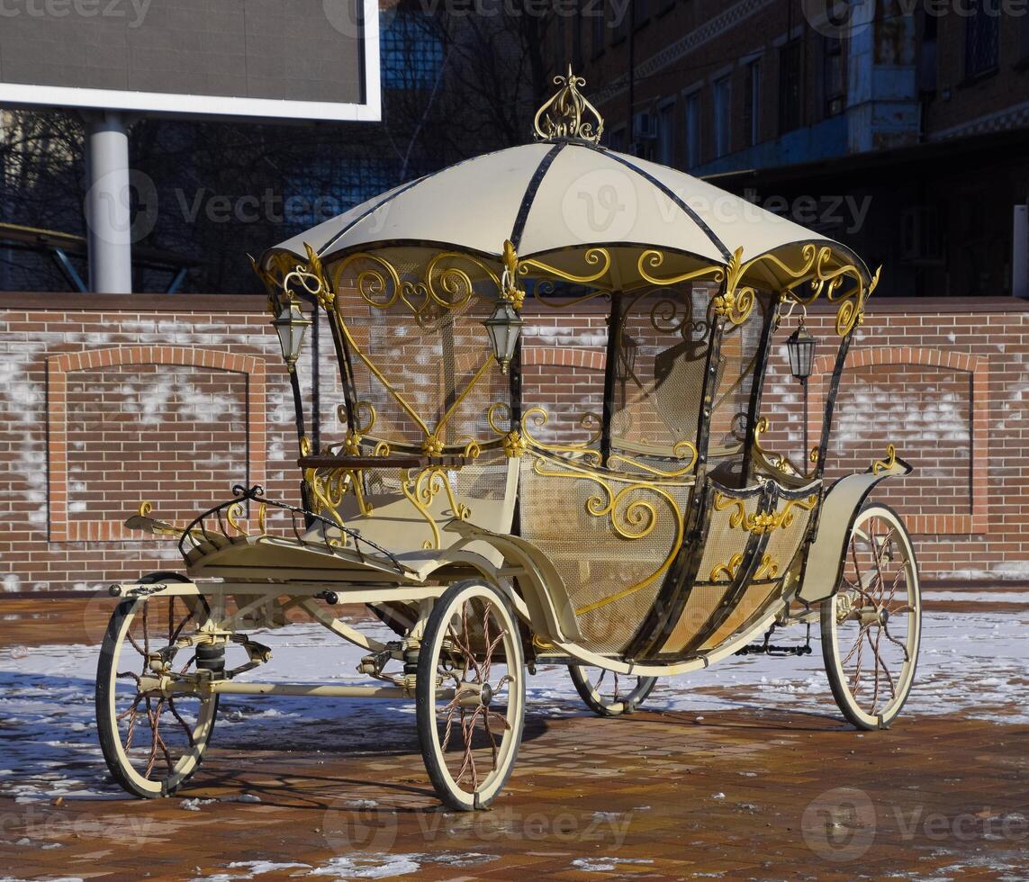 The coach of forged parts. Wrought iron decorative items photo