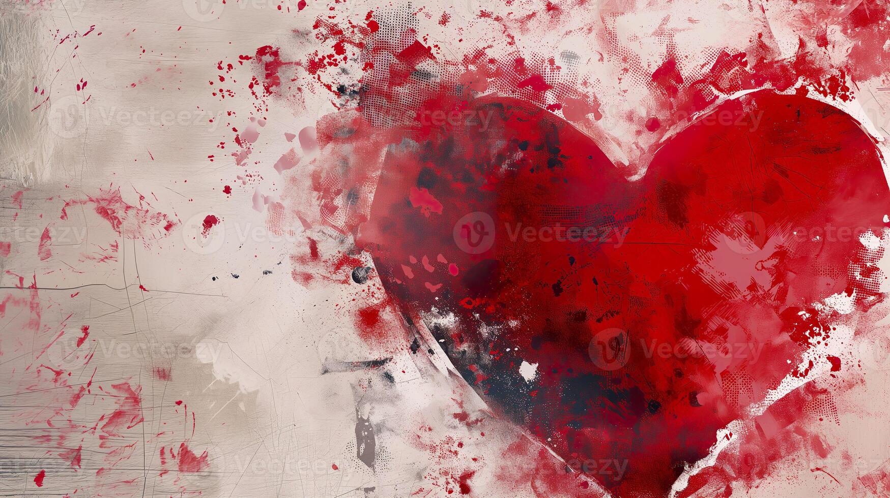 AI generated Grungy abstract red, white and pink valentine's day background photo