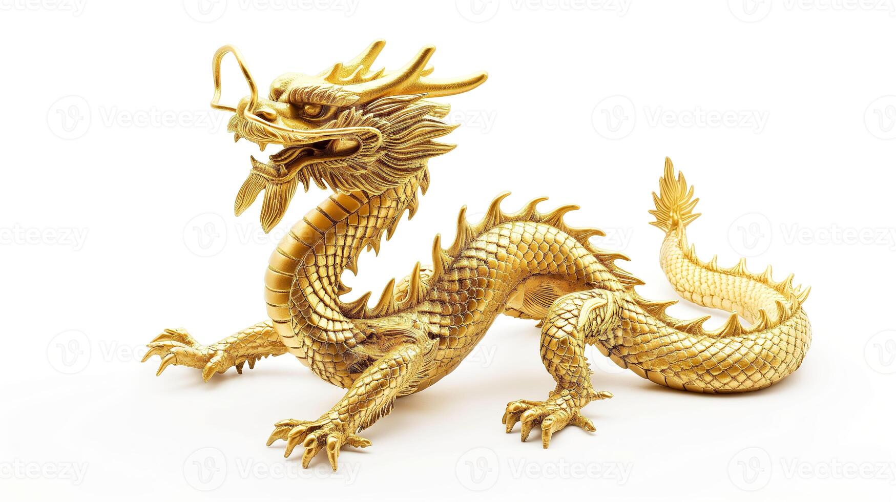 AI generated Festive Chinese Dragon, Gold Symbol of Good Fortune, New Year Concept photo