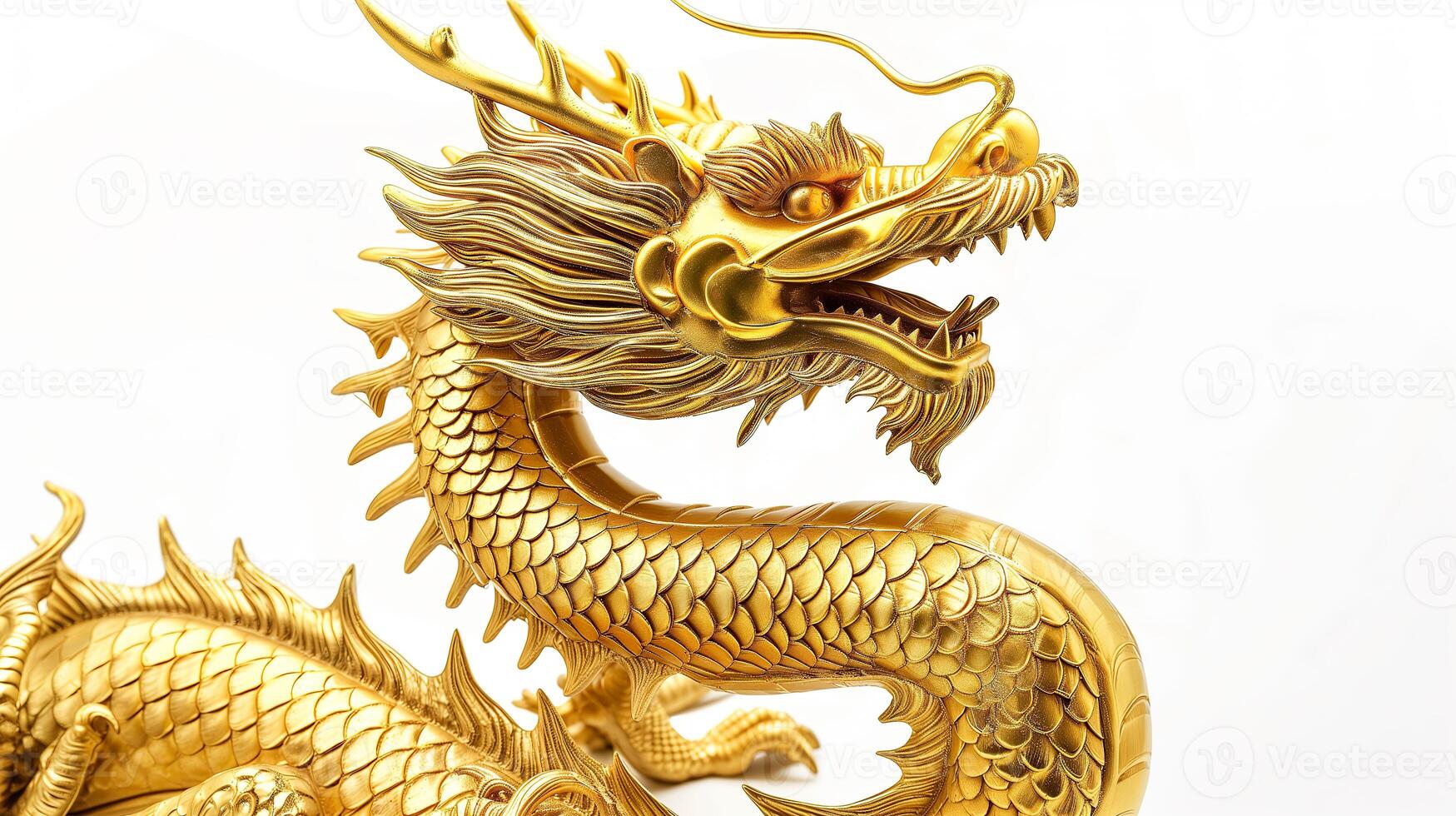 AI generated Festive Chinese Dragon, Gold Symbol of Good Fortune, New Year Concept photo