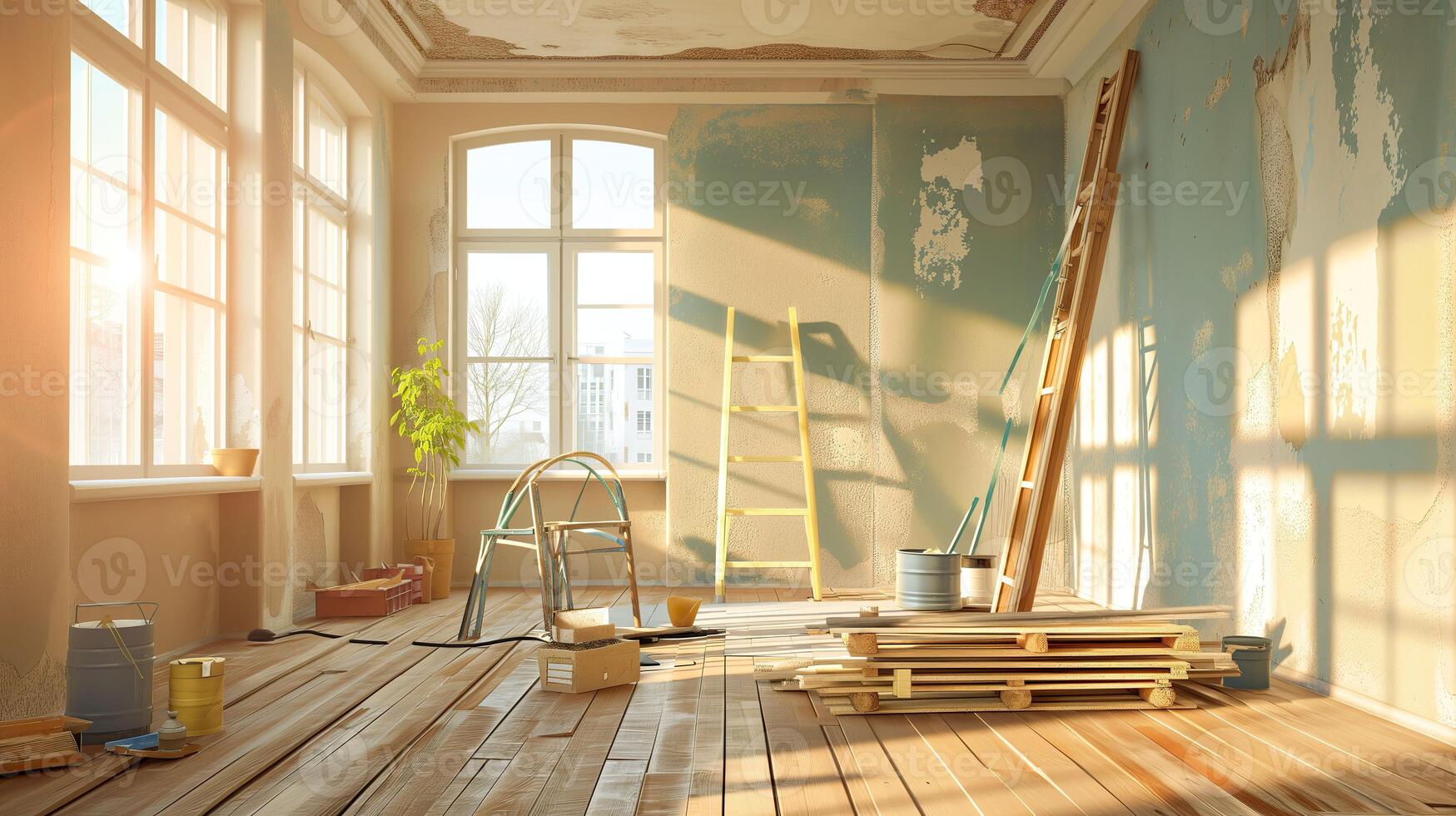 AI generated Home Renovation, Interior Construction and Remodeling Project photo