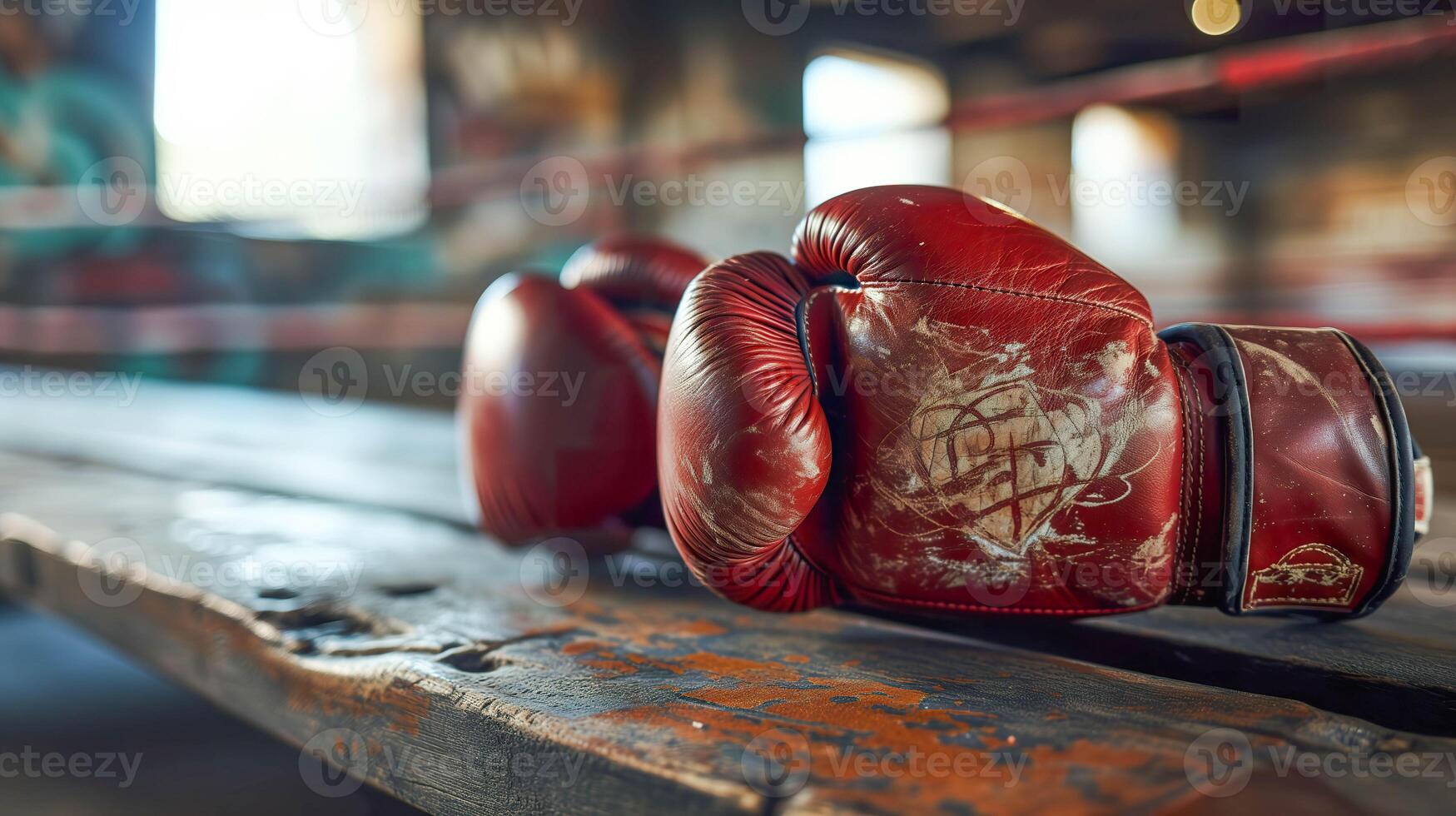 AI generated Close Up of Boxing Gloves in the Arena photo