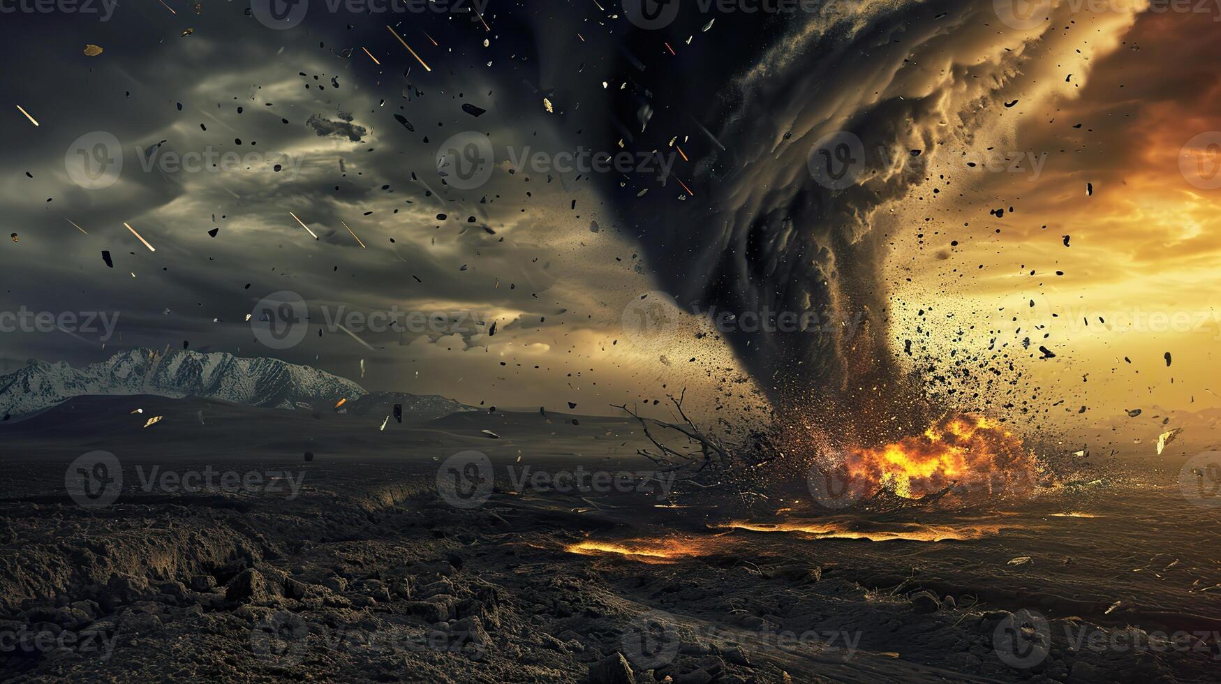 AI generated Unveiling the Power of Nature, Capturing Natural Disasters photo