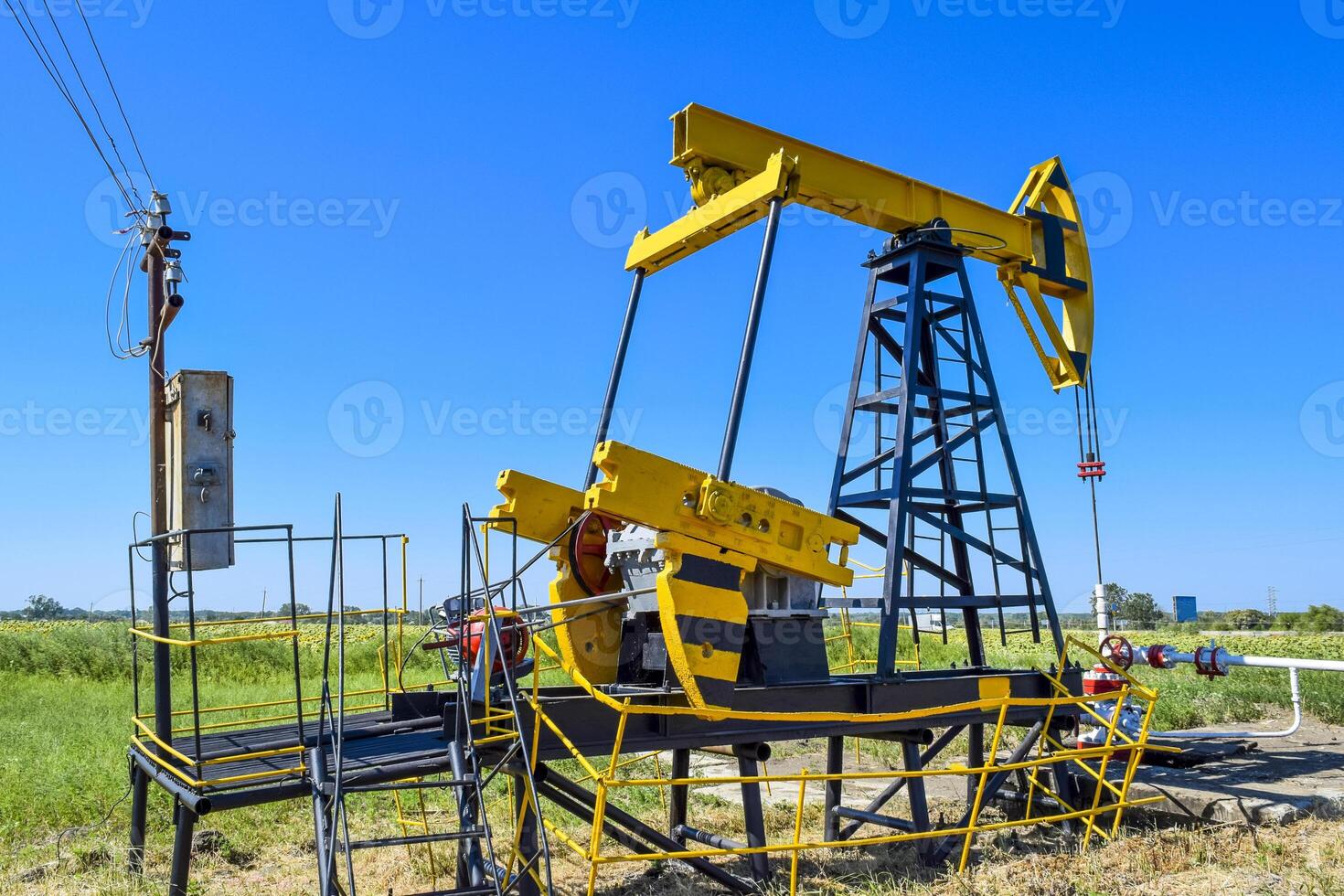 Pumping unit as the oil pump installed on a well photo