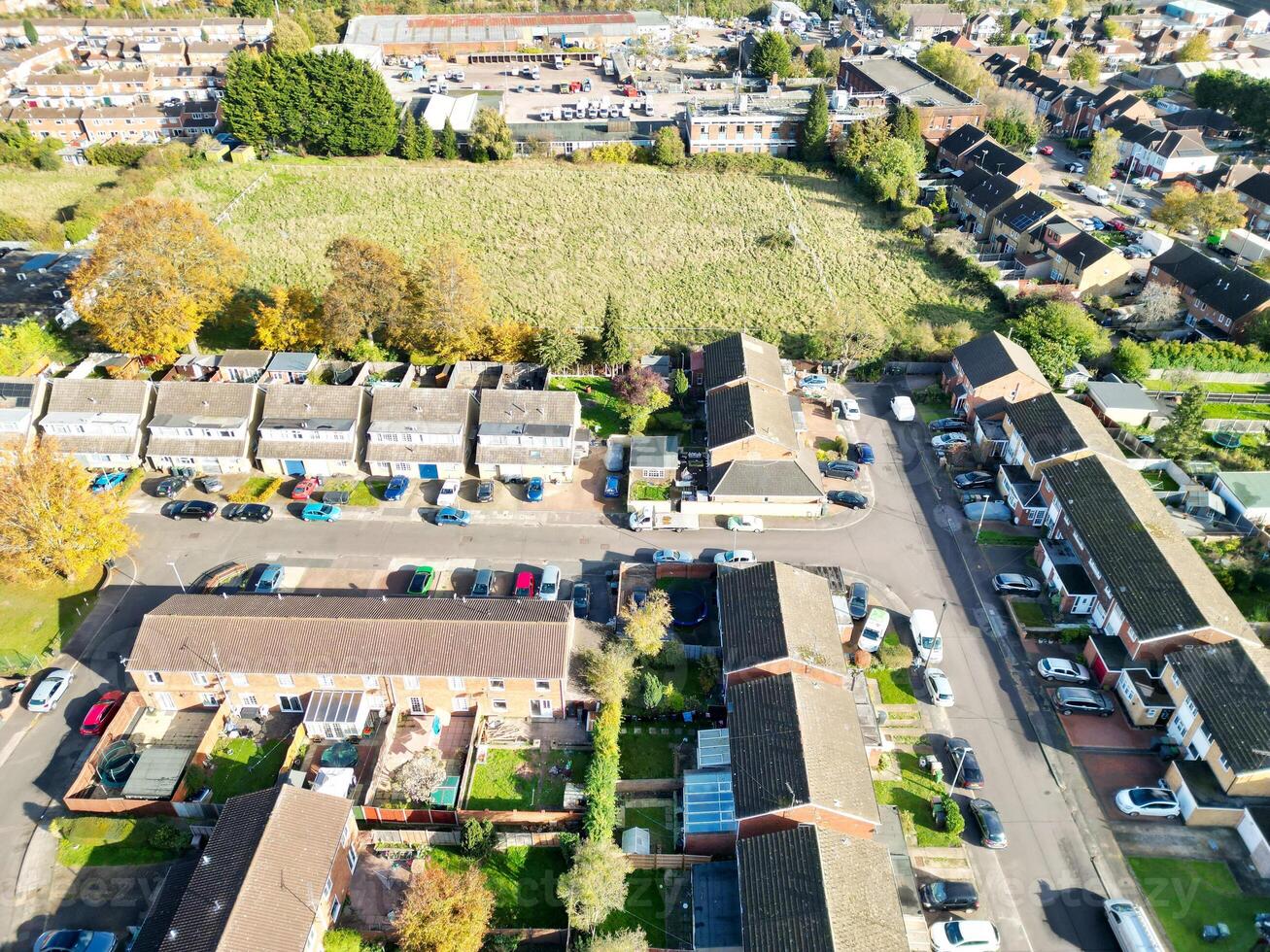 High Angle View of North Luton City of England UK During Cold and Bright Day of Winter. November 7th, 2023 photo