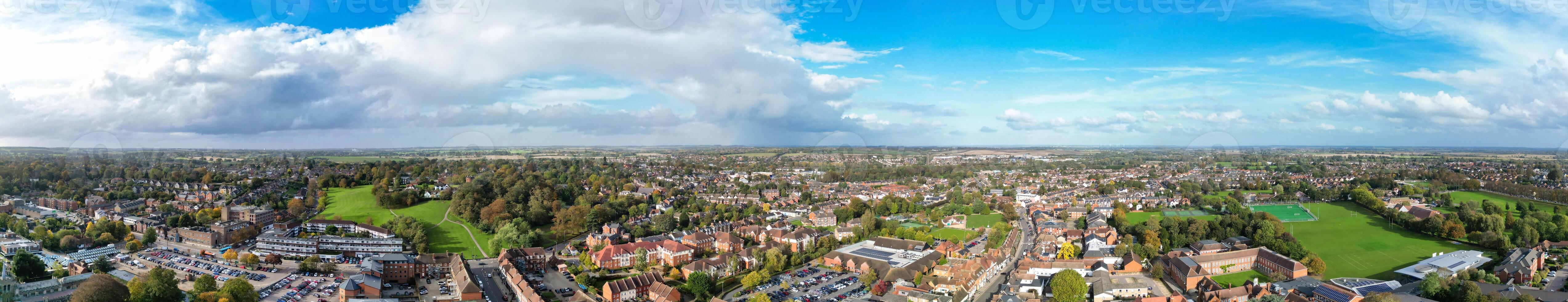 Aerial Panoramic View of Central Hitchin City of England United Kingdom. October 28th, 2023 photo