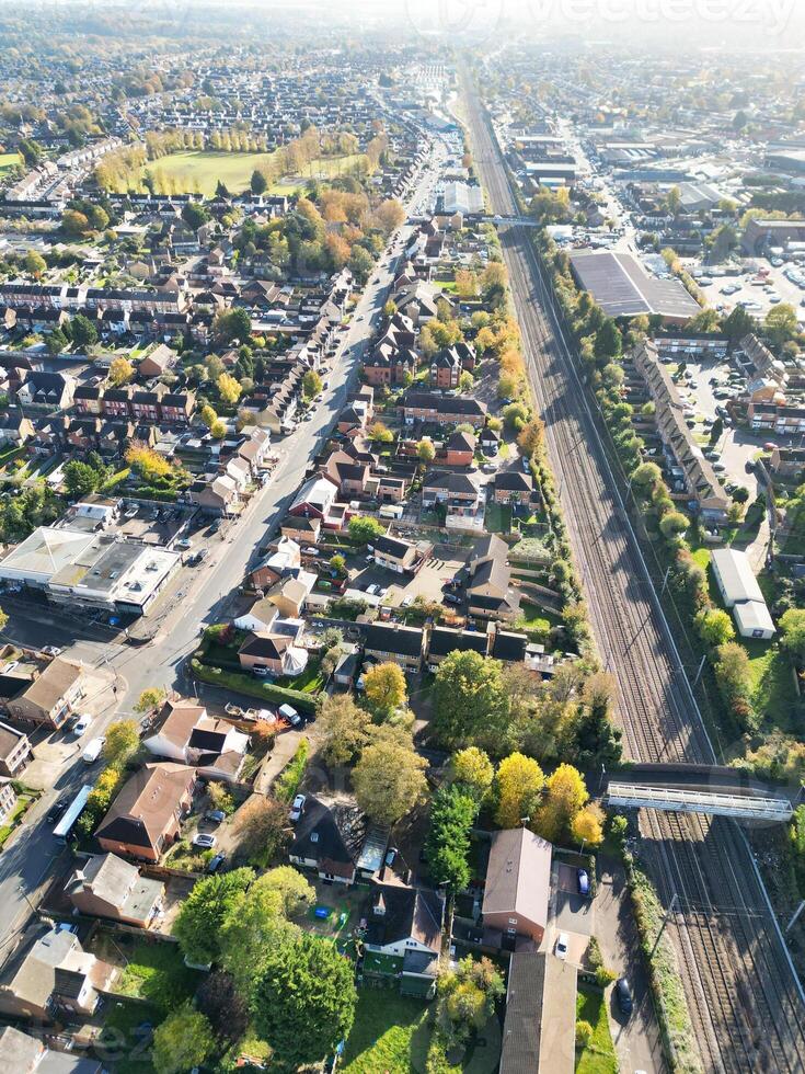 High Angle View of North Luton City of England UK During Cold and Bright Day of Winter. November 7th, 2023 photo