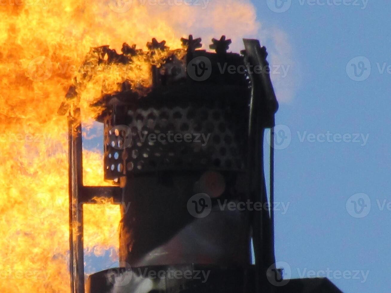 Torch system on an oil field photo