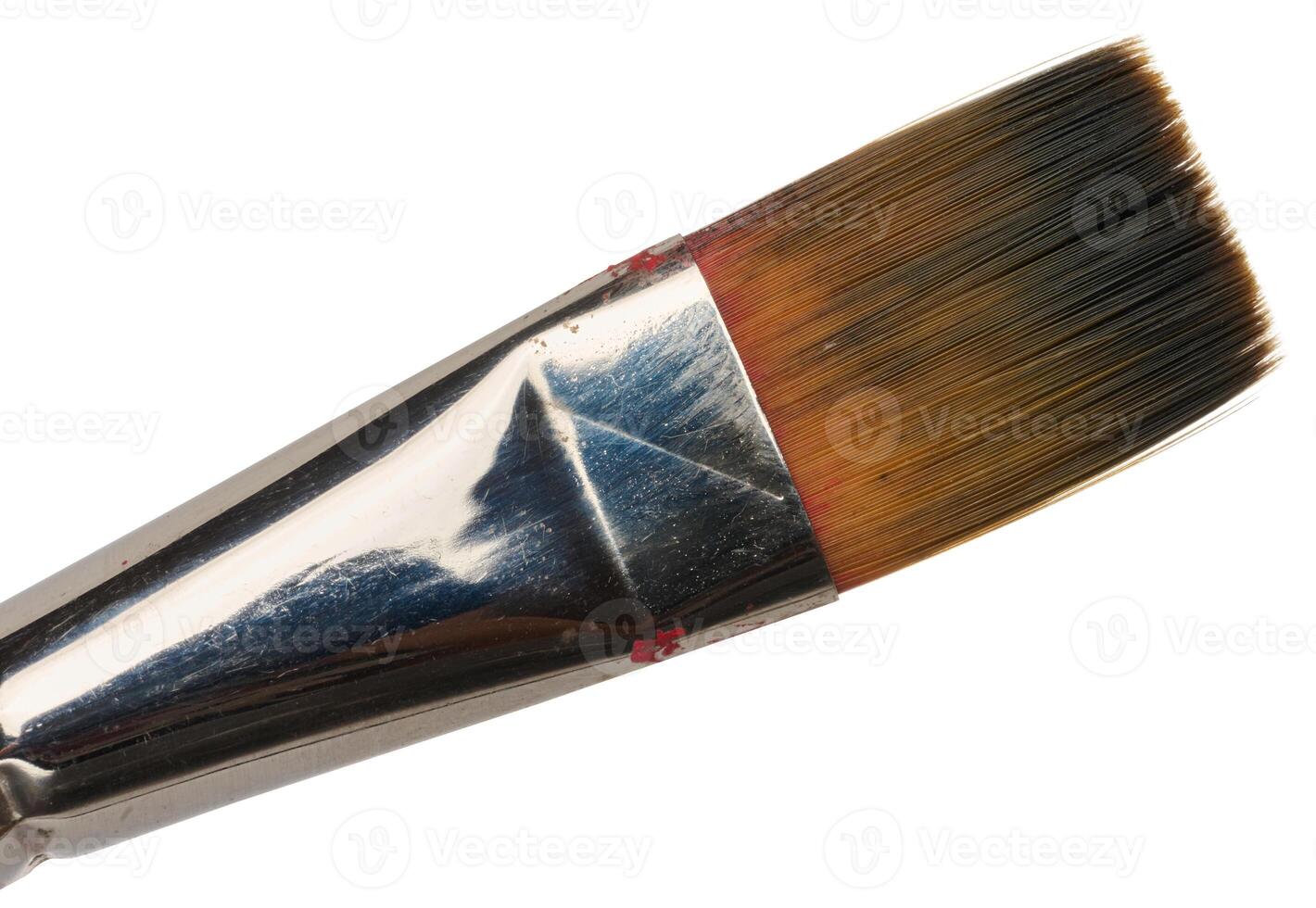 Art brush for oil paints with brown bristles photo