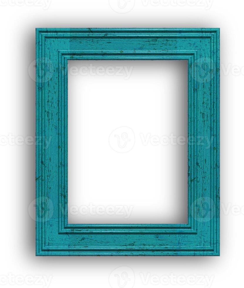 Wooden frame for photos and paintings with shadow on isolated background