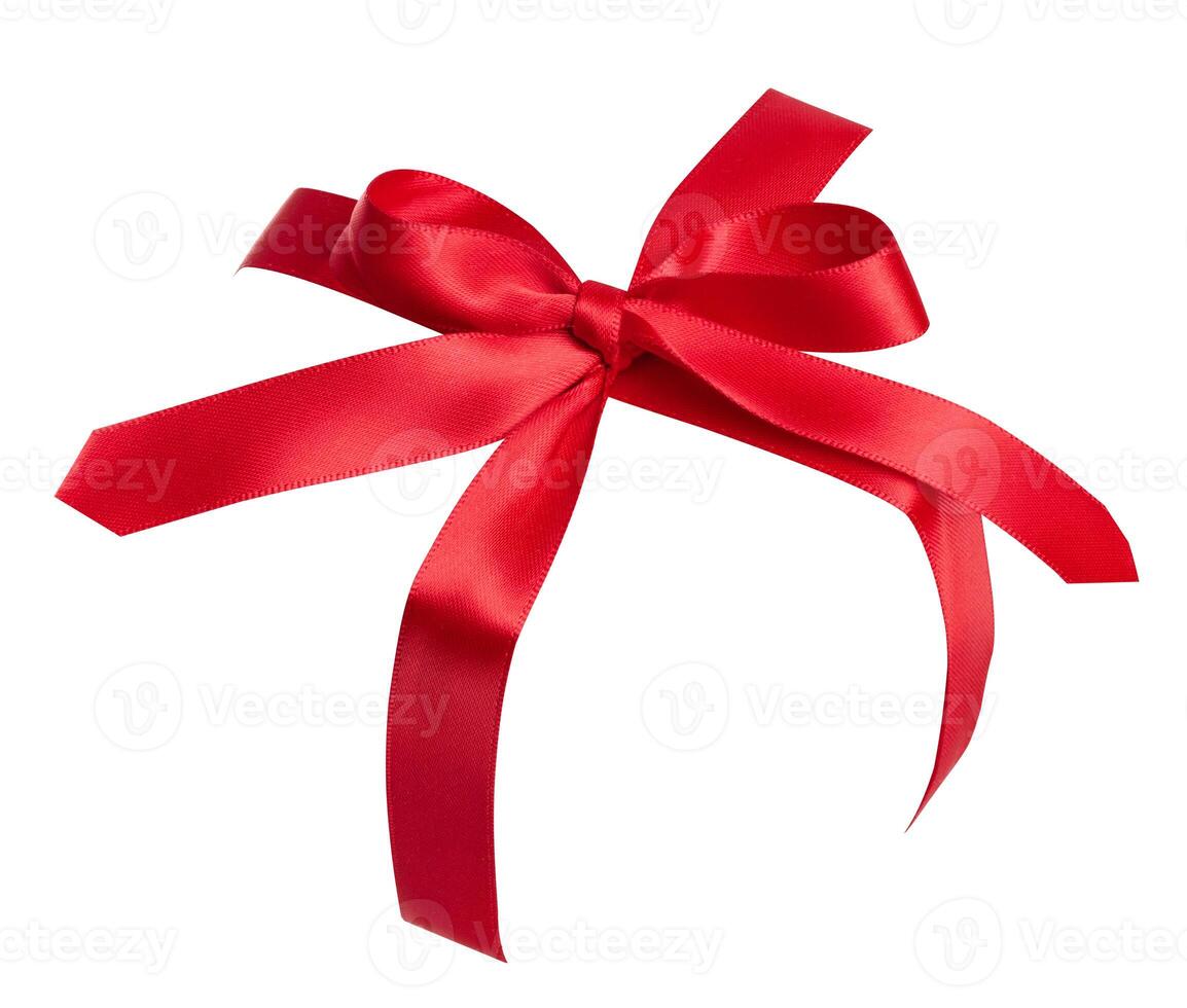 Red silk ribbon tied around the box, frame and blank for design photo