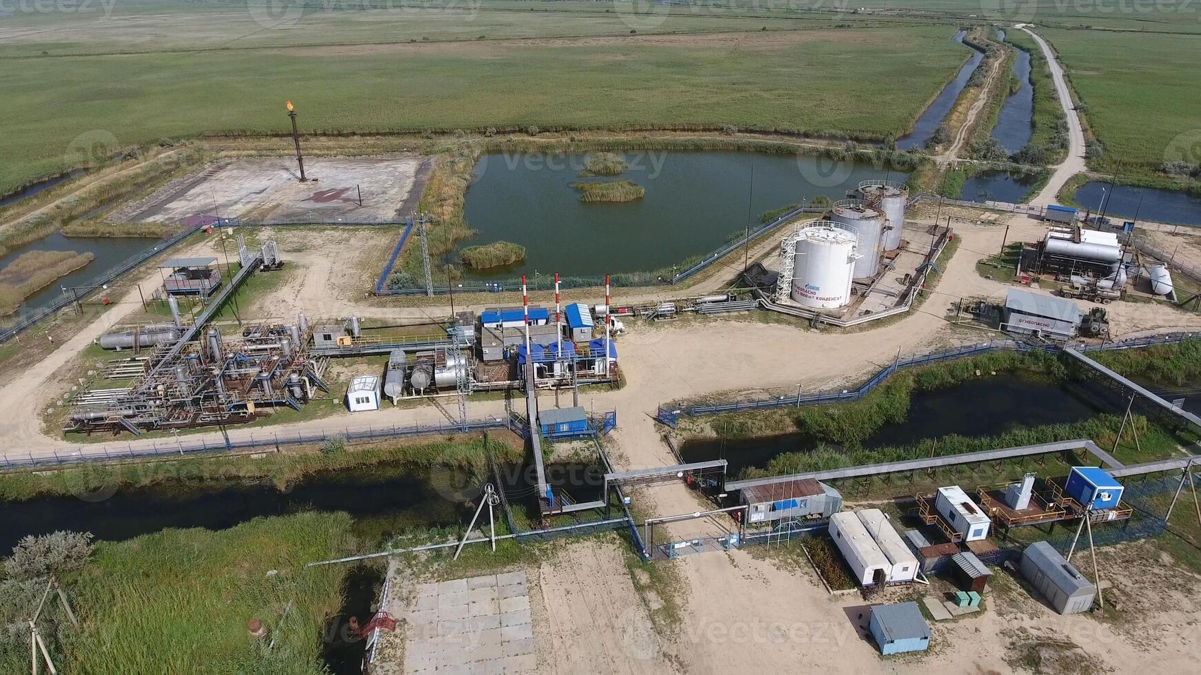 Equipment for the drying gas and condensate collection. Top view. photo