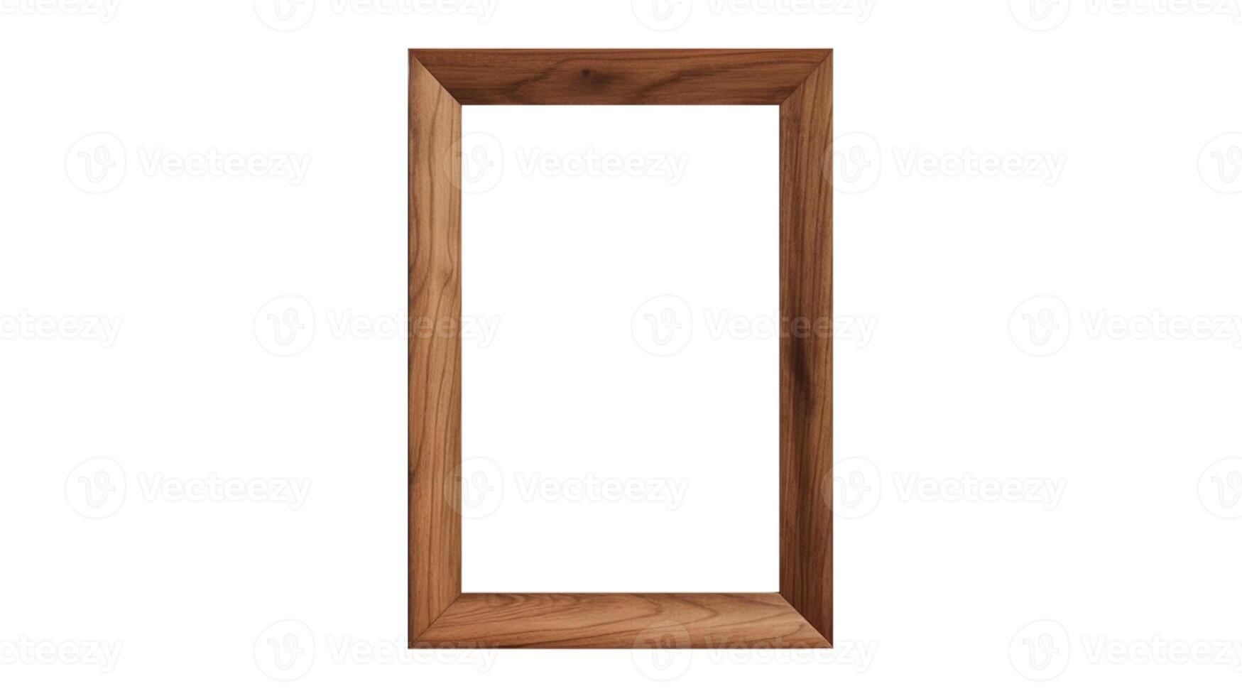 AI generated wooden picture frame with blank space for decoration photo