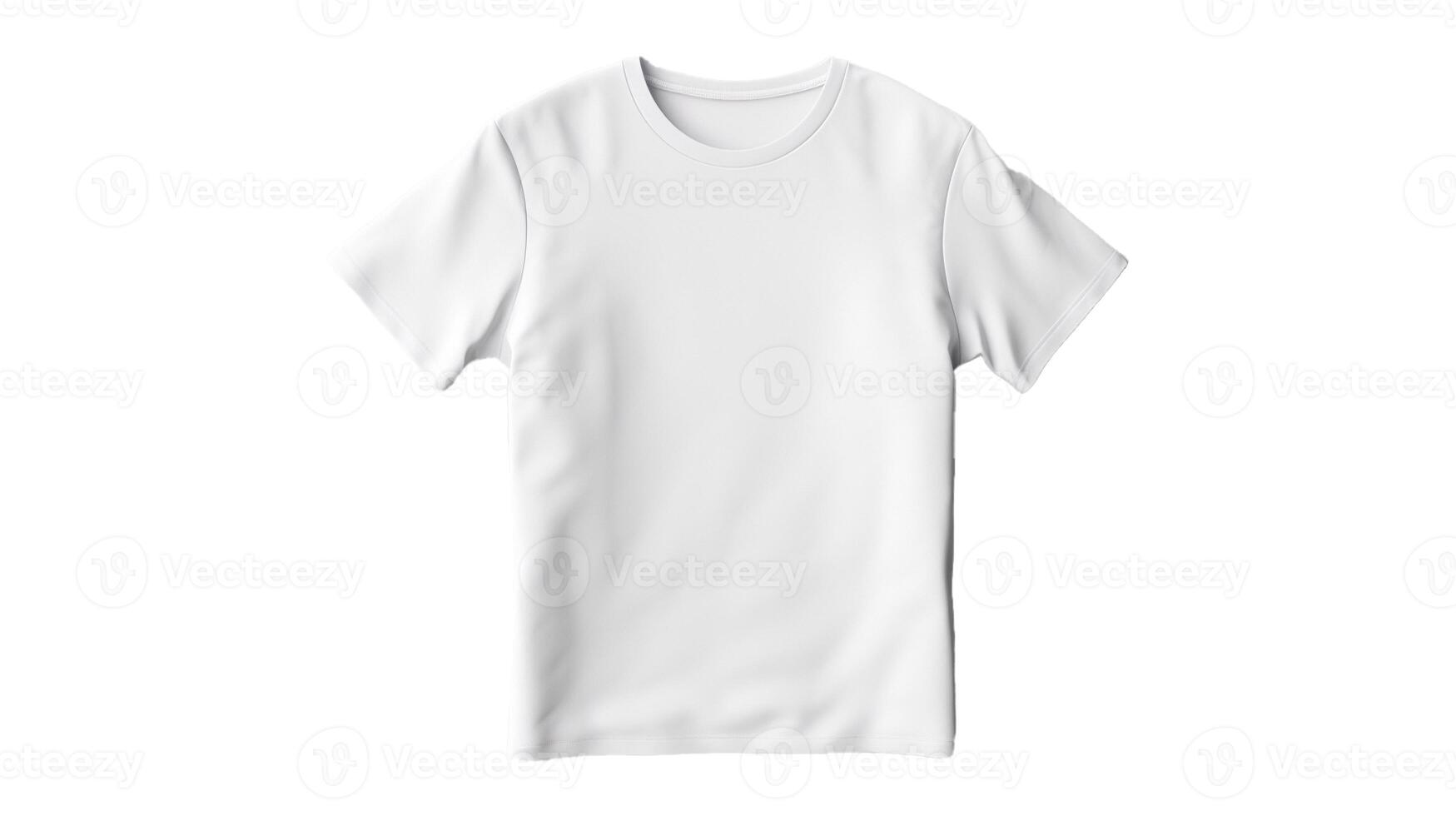AI generated white t shirt front view isolated on white background with blank space for design photo