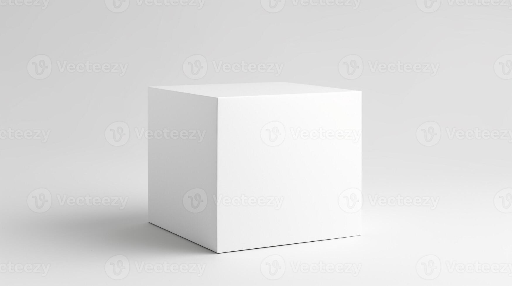 AI generated white box on white background photo