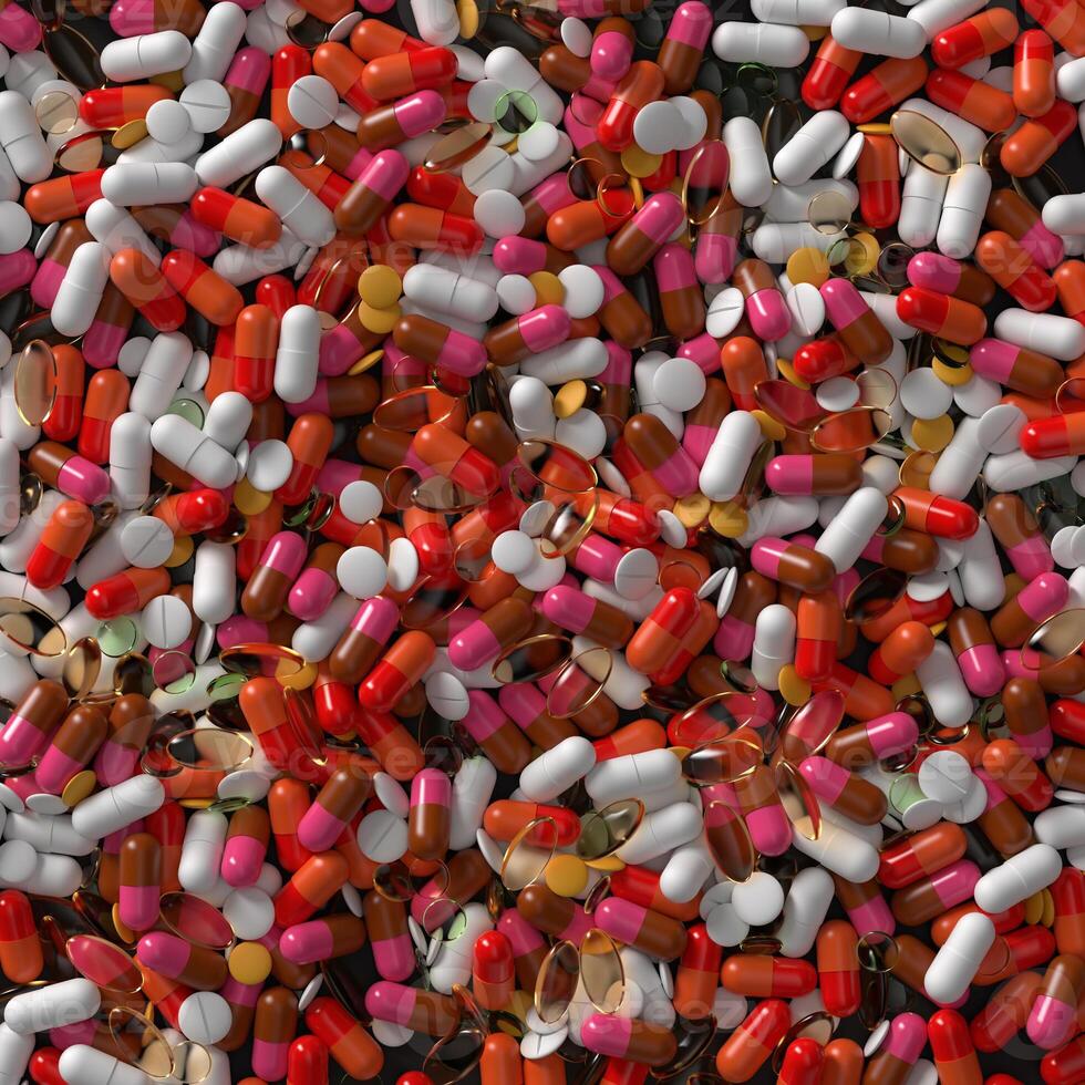 pills and capsules of medicines photo