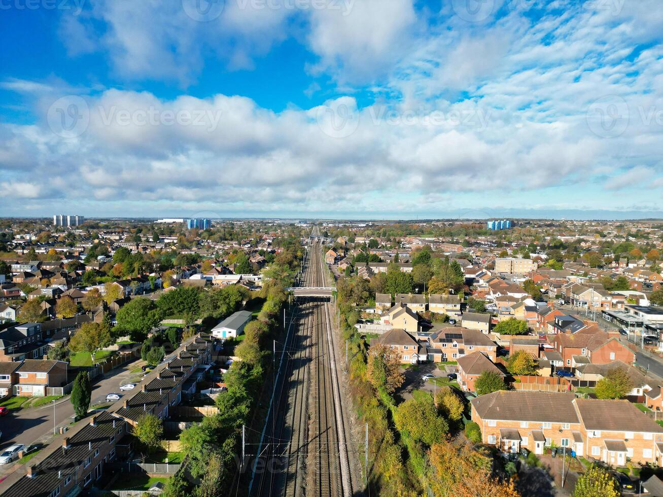 High Angle View of North Luton City of England UK During Cold and Bright Day of Winter. November 7th, 2023 photo