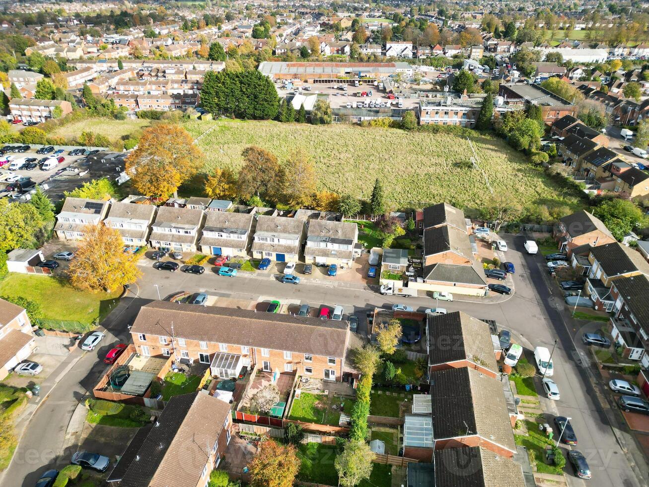 High Angle View of North Luton City of England UK During Cold and Bright Day of Winter. November 7th, 2023 photo