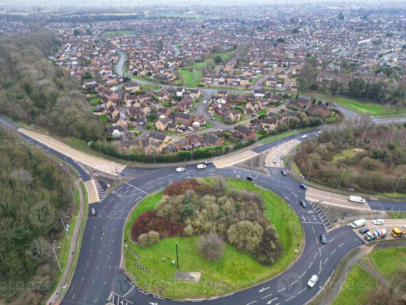 High Angle View of Corby City of Northamptonshire England United Kingdom. November 1st, 2023 photo