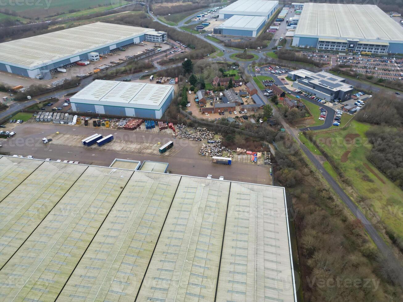 High Angle View of Corby City of Northamptonshire England United Kingdom. November 1st, 2023 photo