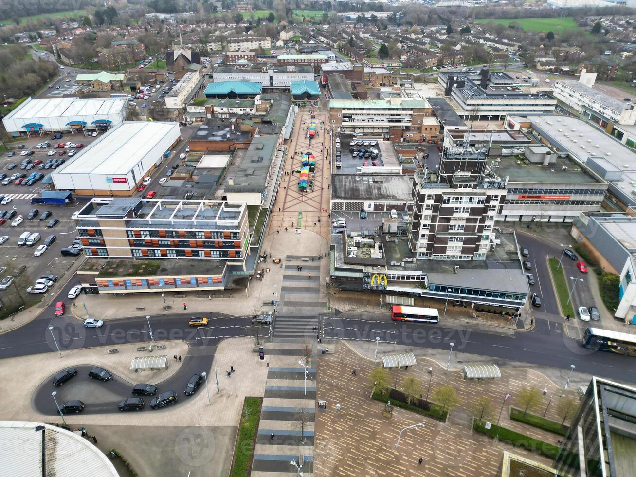 High Angle View of Corby City of Northamptonshire England United Kingdom. November 1st, 2023 photo