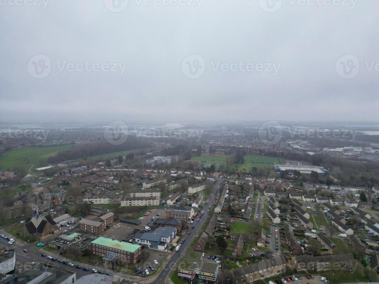 High Angle View of Corby City of Northamptonshire England United Kingdom. November 1st, 2023 photo