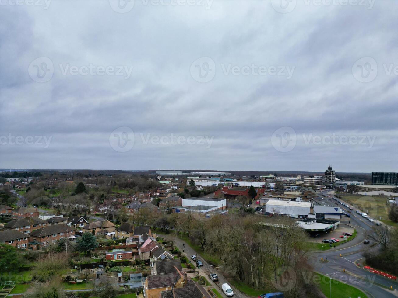 High Angle View of Corby City of Northamptonshire England United Kingdom. November 1st, 2023 photo