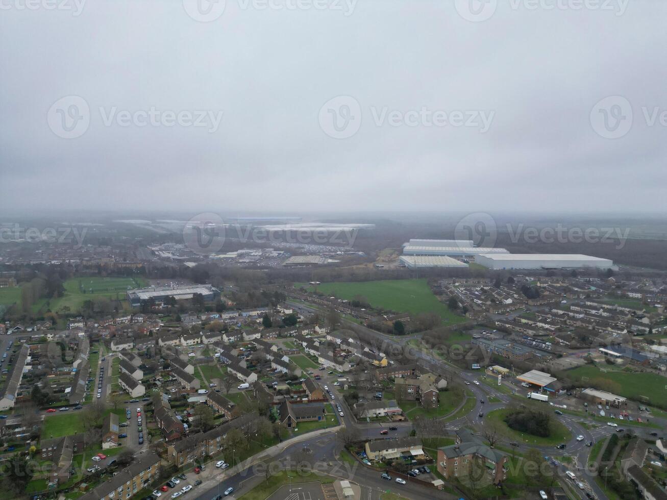 High Angle View of Corby City of Northamptonshire England United Kingdom. November 1st, 2023 photo