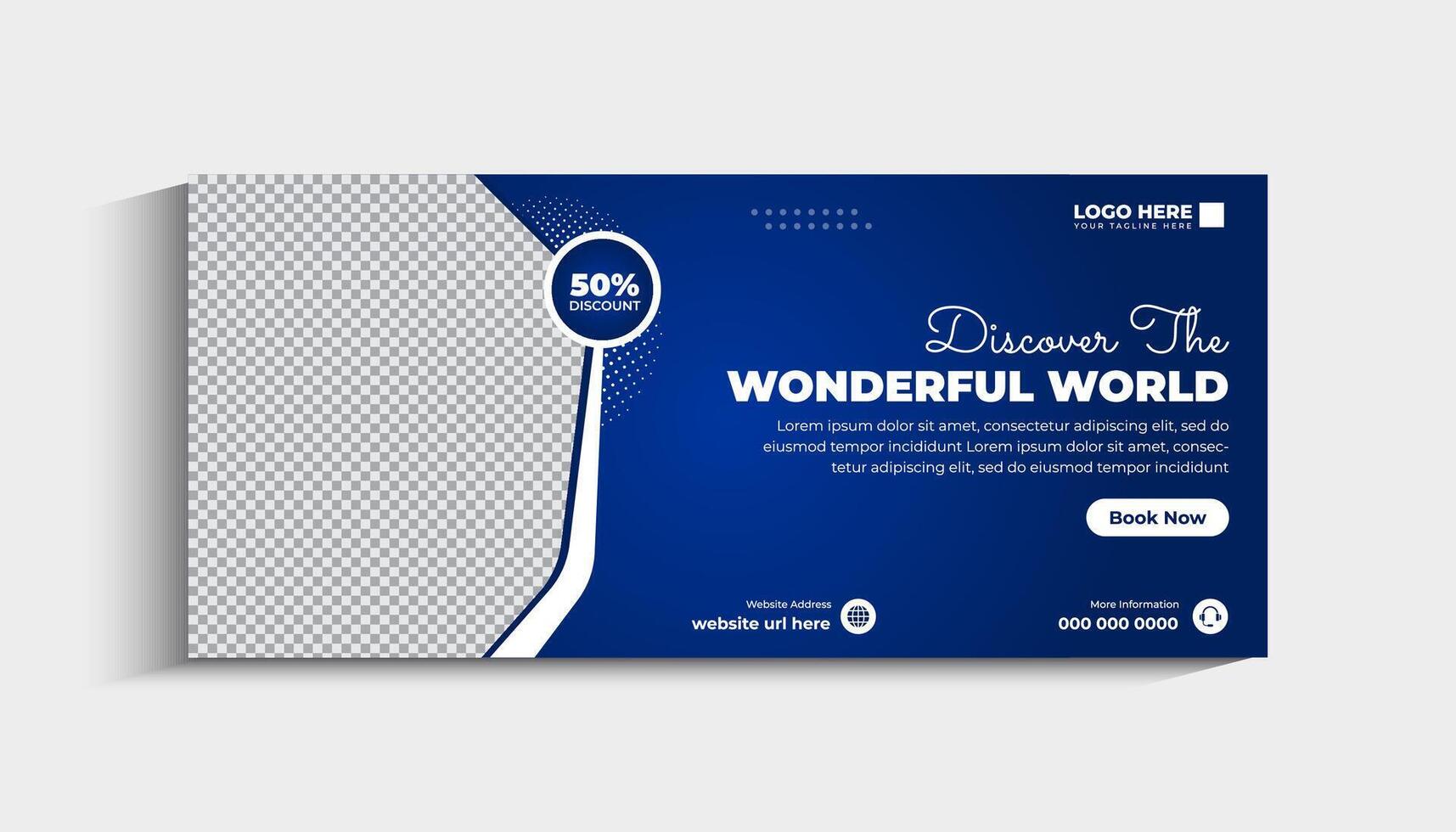 Tour and Travel social media Cover banner template design vector