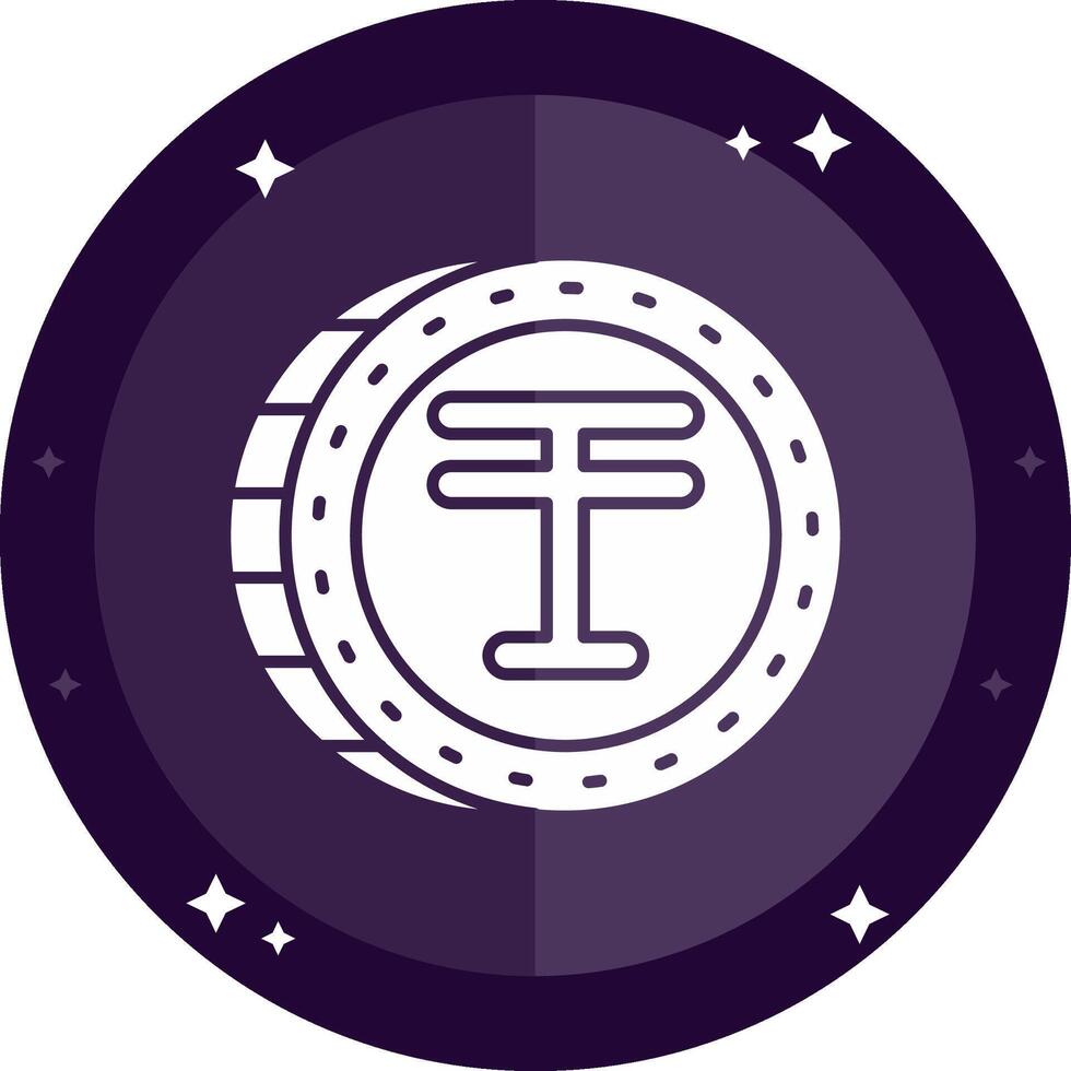 Tenge Solid badges Icon vector