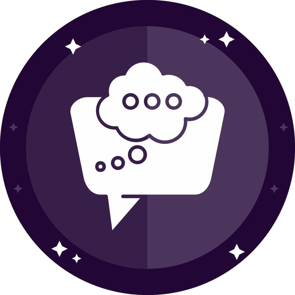 Thinking Solid badges Icon vector