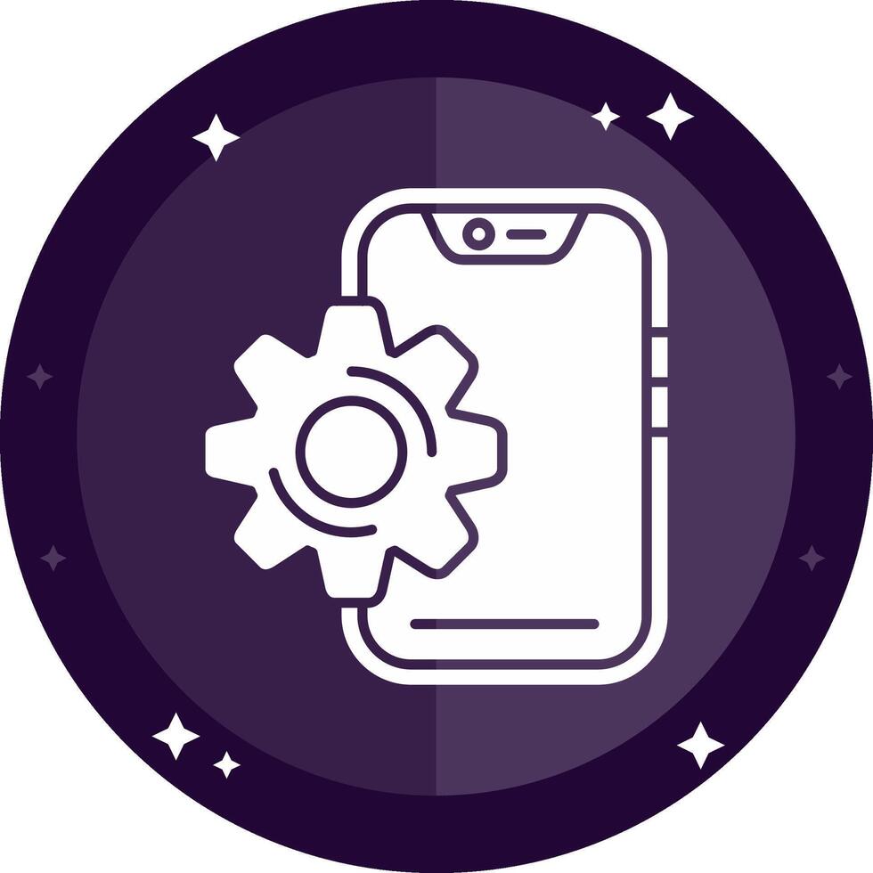 Setting Solid badges Icon vector