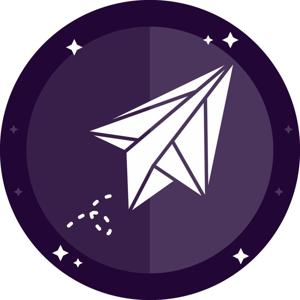 Paper plane Solid badges Icon vector