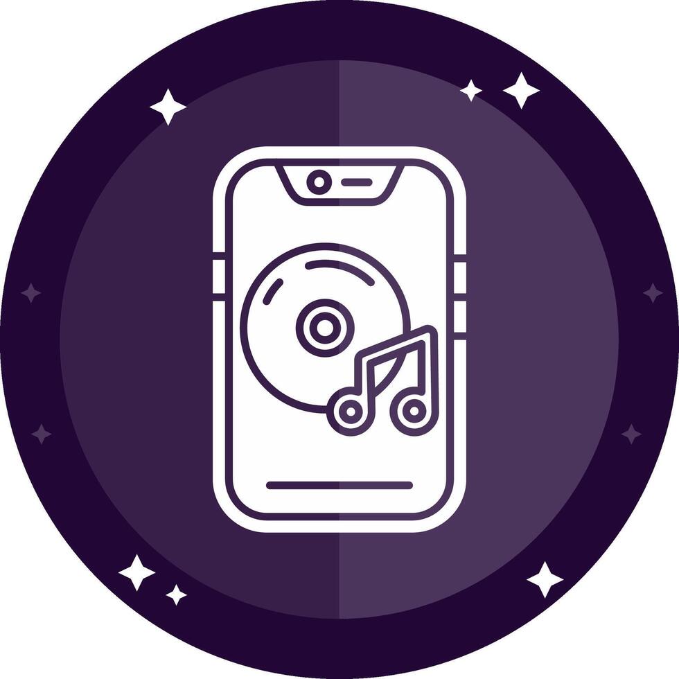 Music player Solid badges Icon vector