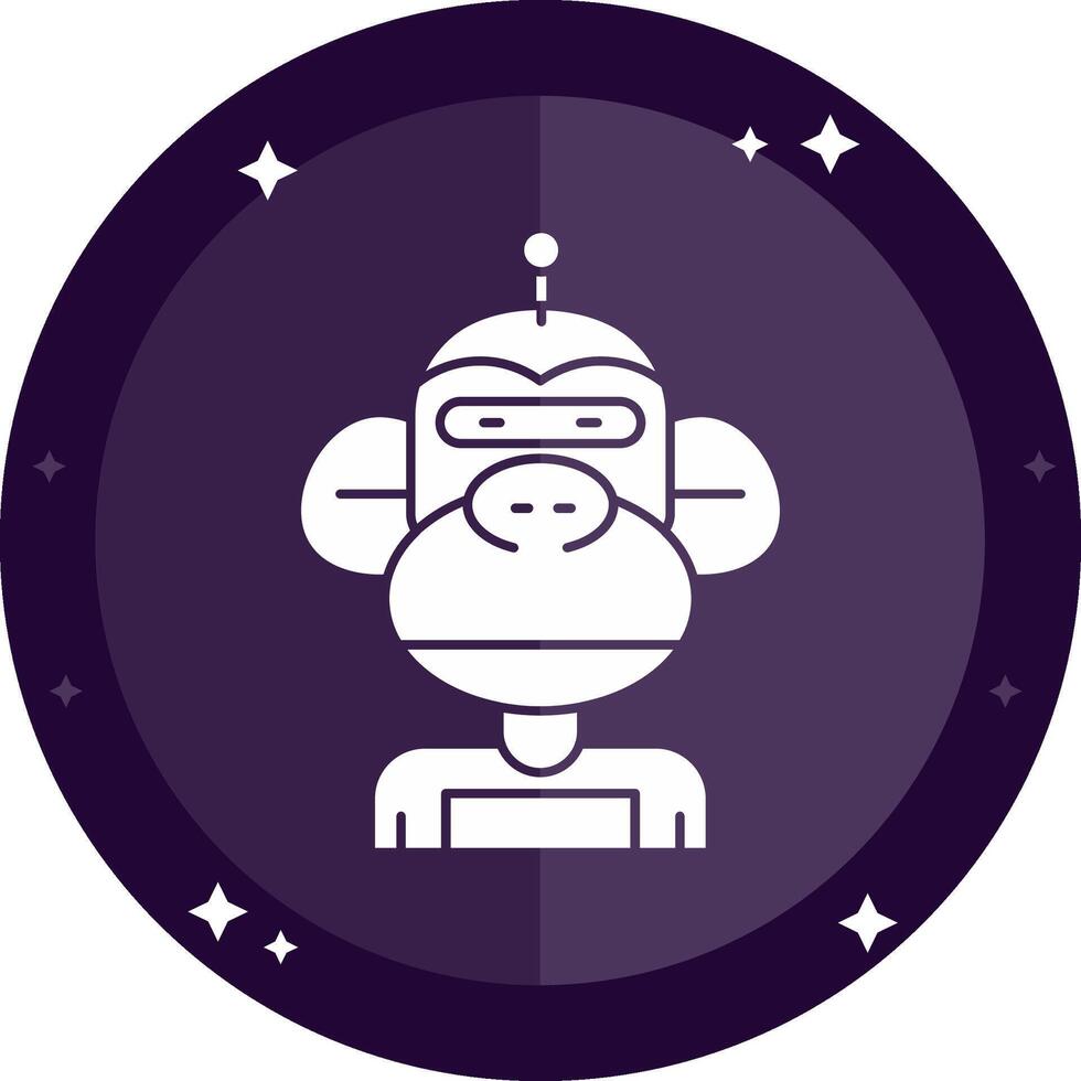 robot sólido insignias icono vector