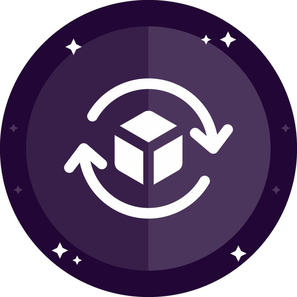 3d rotate 2 Solid badges Icon vector