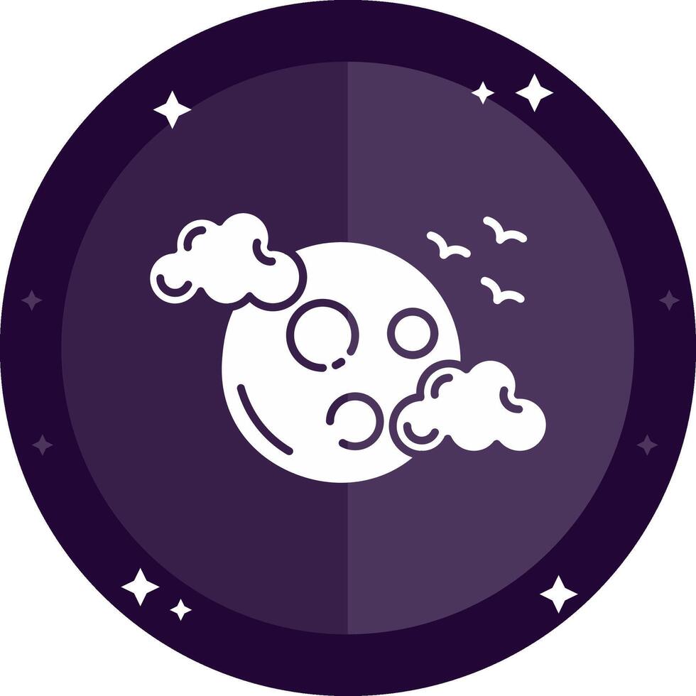 Full moon Solid badges Icon vector