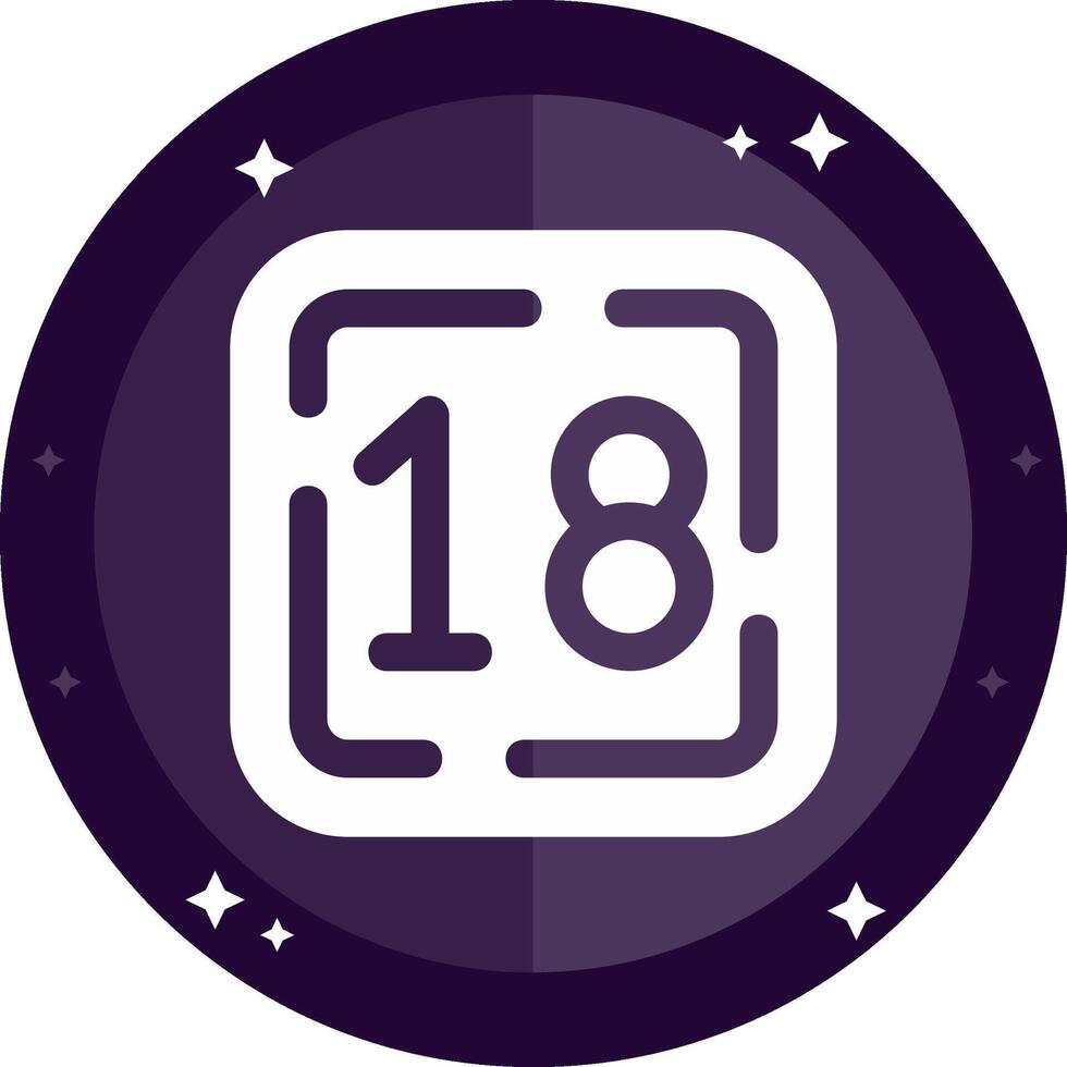 Eighteen Solid badges Icon vector