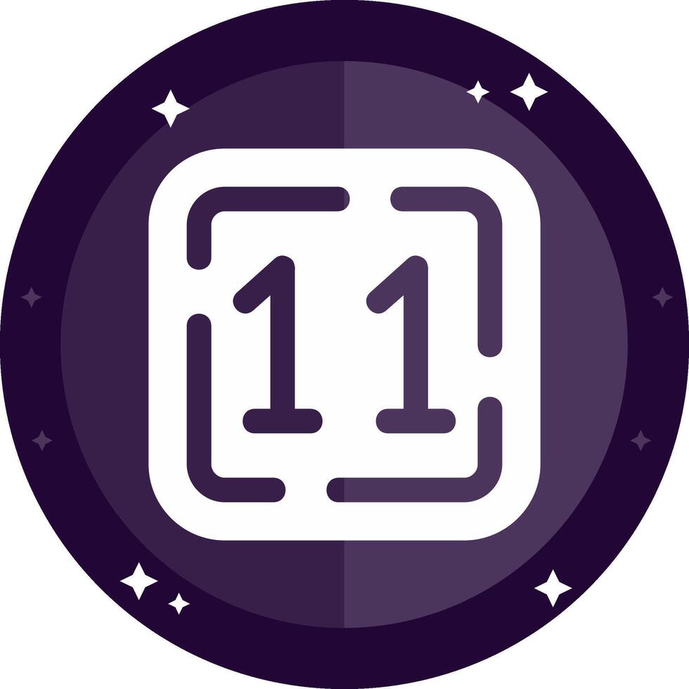 Eleven Solid badges Icon vector