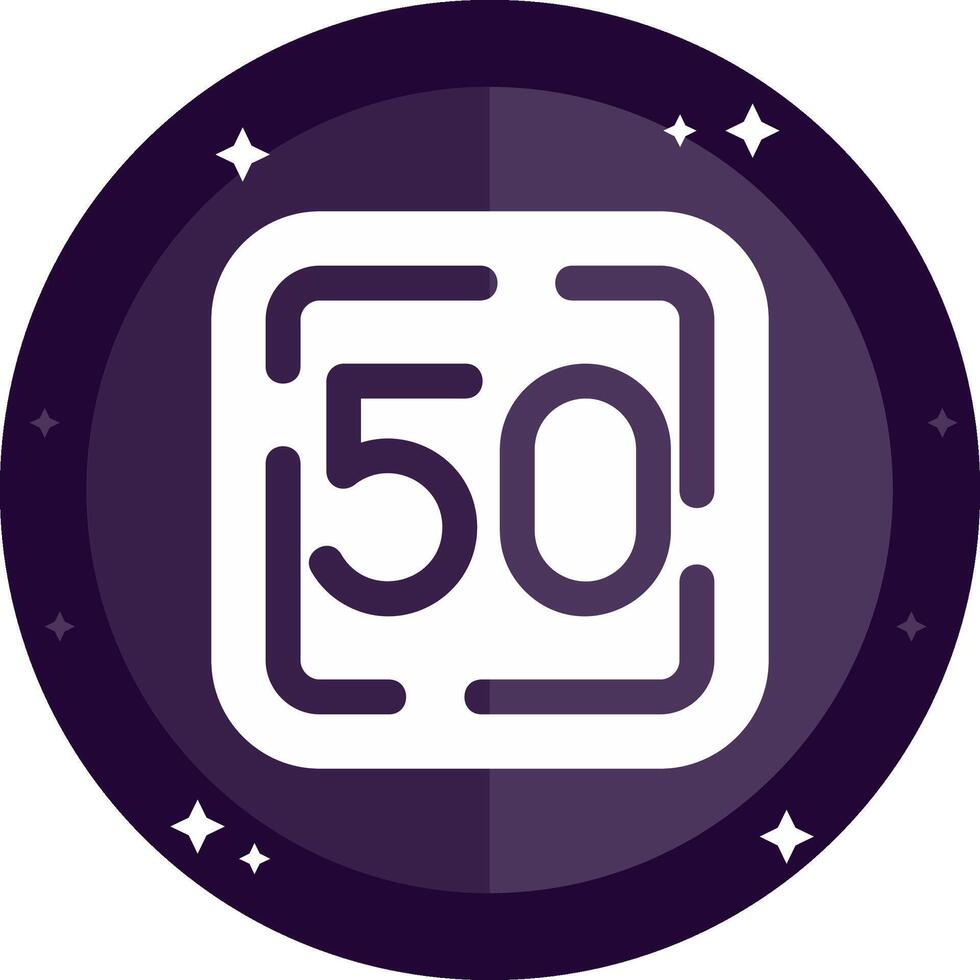 Fifty Solid badges Icon vector