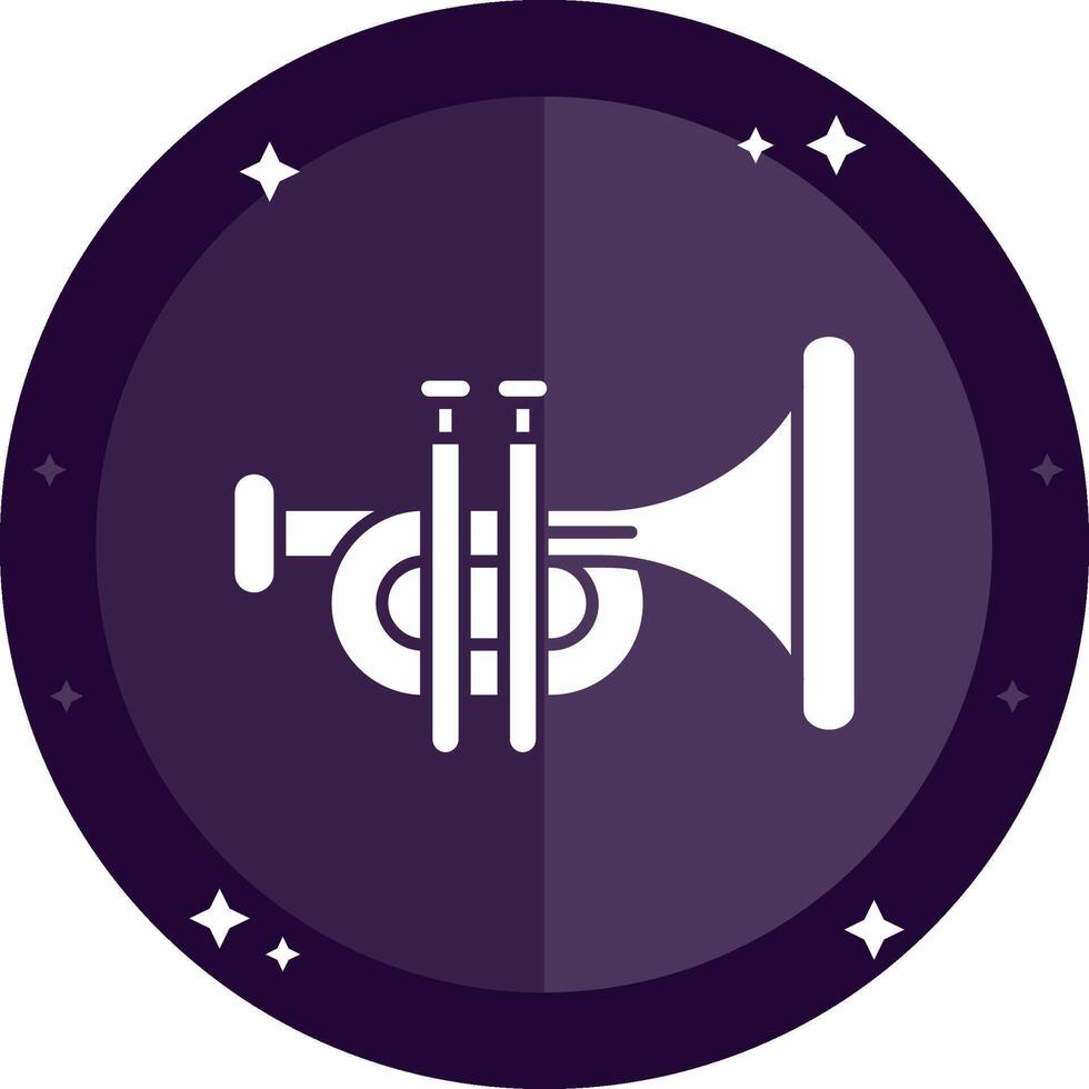 trompeta sólido insignias icono vector