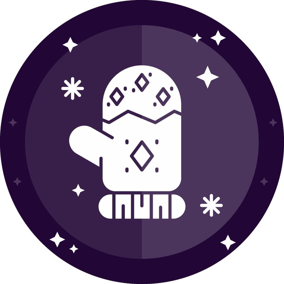 Mitten Solid badges Icon vector