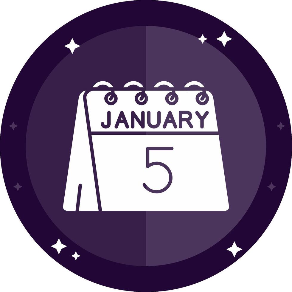 5th of January Solid badges Icon vector